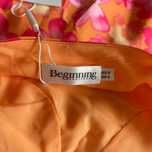 Beginning Boutique Pink and Orange Floral Dress - Picture 6 of 7